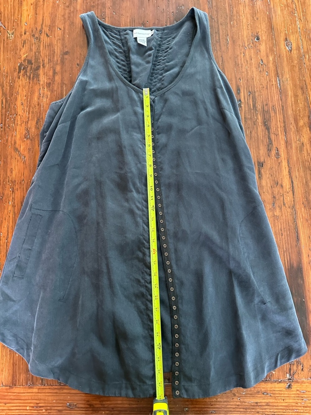Soft Surroundings Black Sleeveless corset-style  Button-Trim Tunic